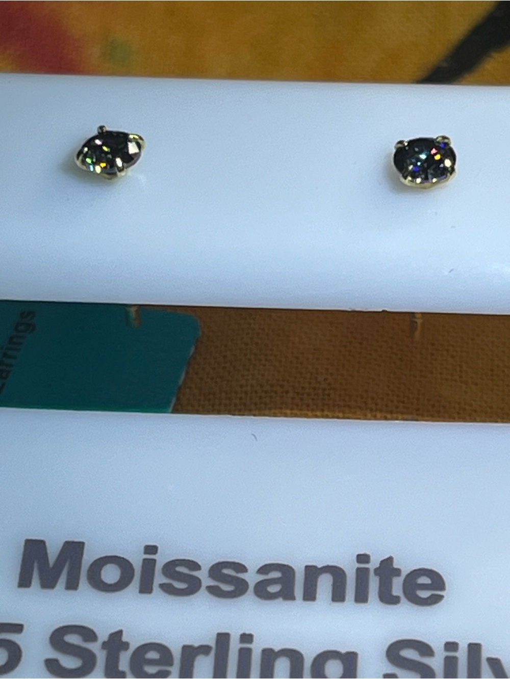 2-pair Mystic Topaz Moissanite | Double Piercing Set 925 Gold Sterling
